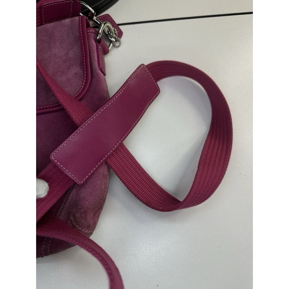 WORN - Coach Soho Bag Pink Suede Crossbody Y2K Vintage - Picture 10 of 12